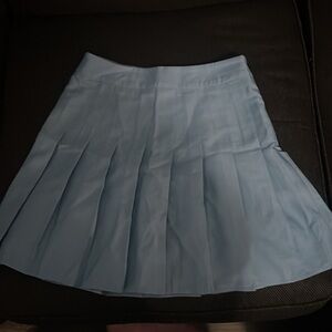 Blue Pleated Skirt